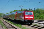 Traumwetter: 146 212-6 auf dem Weg aus Bayern nach Baden-Wrttemberg im Bahnhof Neuoffingen Gleis 2. (06.06.08), (edit. 10.06.08 01:10Uhr)