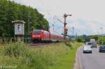 Am 04.06.2012 fuhr 146 243 mit einem Regionalexpress nach Sonneberg am nrdlichen Einfahrsignal von Creidlitz vorbei.