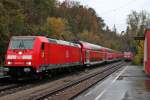 Am 10.11.2013 bespannte die Freiburger 146 230-8  Radolfszell  die RB 26955 (Freiburg (Brsg) Hbf - Neustadt (Schwarzw)), als sie in den Bahnhof in Freiburg Wiehre einfhrt.