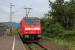 Ausfahrt am 25.05.2014 von 146 233-2  Donaueschingen  mit der RB 26582 (Neuenburg am Rhein - Freiburg (Brsg) Hbf) in Neuenburg am Rhein gen Müllheim (Baden).