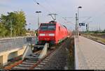 146 026 der Elbe-Saale-Bahn (DB Regio Südost) als RE 16335 (RE30) nach Halle(Saale)Hbf steht in seinem Startbahnhof Magdeburg Hbf auf Gleis 9.