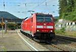 146 207-6 von DB Regio Baden-Württemberg als RB 19255 von Stuttgart Hbf nach Ulm Hbf steht im Bahnhof Geislingen(Steige) auf der Bahnstrecke Stuttgart–Ulm (Filstalbahn | KBS 750).