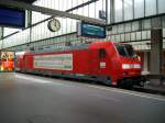 146 201 mit Werbung fr den 3-Lwen Takt / die erste Lok der Baureihe 146 fr Stuttgart mit RE nach Schorndorf Abfahrbereit in Stuttgart Hbf.