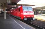 146 008-8 steht mit dem RE 5  Rhein-Express  in Dsseldorf Hbf zu ihrer ABfahrt nach Koblenz bereit.