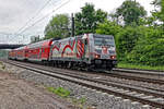 146 227 mit Vollwerbung  Bahnprojekt Stuttgart-Ulm  am 08.05.2017 auf der Strecke Offenburg-Freiburg kurz vor der Einfahrt in den Bf.