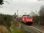 11.03.2011: Die 146 201-9 hat gerade mit dem RE 19513 (Heidelberg-Stuttgart) den Haltepunkt Bruchsal-Schlachthof nonstop passiert.