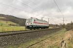 147 585-4 als Lz in Richtung Fulda unterwegs,Hermannspiegel am 09.02.2022.