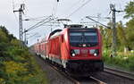 DB Regio AG - Region Nordost, Fahrzeugnutzer: Regionalbereich Berlin/Brandenburg, Potsdam mit ihrer  147 007  (NVR:  91 80 6147 007-9 D-DB ) und der RB24 nach Schönefeld b. Berlin am 22.08.24 Einfahrt Bahnhof Berlin-Hohenschönhausen.