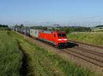 Die 152 144 mit einem KLV-Zug am 18.06.2017 unterwegs bei Ramelsbach.