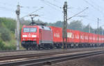 BR 152 060-0 im puren Rot der Hamburg-Süd Container, kommend aus Hamburg.