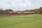 152 165-7 mit einem Containerzug bei Edlhausen Richtung Regensburg, 02.11.2016