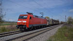 152 144 war am 14.04.2018 mit dem EZ 44625, Mannheim Rbf - Basel SBB RB unterwegs, in Buggingen konnte der Zug fotografiert werden.