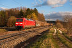 152 092 mit einem gemischten Güterzug bei Postbauer-Heng Richtung Nürnberg, 19.03.2019