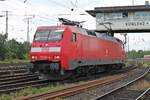 Portrait von 152 001-4, als diese am Nachmittag des 22.06.2019 an der Fahrzeugparade des Sommerfestes vom DB Museum in Koblenz Lützel teilnahm.