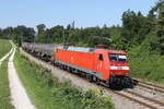152 190 mit einem Kesselwagenzug aus München kommend am 17.