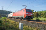 152 084-6 ist in Richtung Bebra unterwegs,gesehen am 11.10.2023 bei Hermannspiegel.