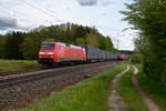 152 140 DB Cargo mit dem Hellmann KLV-Zug KT 50020 (Landshut Hbf - Hannover Linden) bei Postbauer-Heng Richtung Nürnberg, 20.05.2021