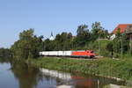 152 055 mit einem  KLV  am 24. August 2024 bei Volkmannsdorf.