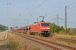 152 040 erreicht mit einem Autozug am 18.09.24 Saarmund.