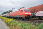 152 160-8 mit einem gemischten Güterzug bei Kerzell am 12.09.2024.