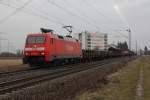 152 033 mit GZ in Richtung Frankfurt(Main).Am 20.02.10 in Lampertheim.