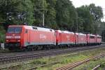 Ein Lokzug bestehend aus 152 024,185 263,185 236,155 240 und 140 506 am 11.9.10 in Ratingen-Lintorf
