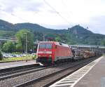 152 148 mit Leerwagenzug in Knigswinter Richtung Troisdorf.Aufgenommen am 12.7.2012