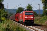 Mit dem umgleiteten GA 60081 Bremerhaven - Sindelfingen ist 152 060-0 am 14.08.2012 bei Erpentrup gen Sden unterwegs.