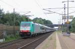 ITL 186 131 mit Autotransportzug in Fahrtrichtung Seelze. Aufgenommen am 28.07.2012 in Dedensen-Gmmer.