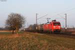 152 092-3 mit dem Ambrogio - Intermodal only Gallarate-Karlsruhe-Neuss im ersten Tageslicht bei Malsch. Aufgenommen am 22.03.2013