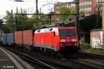 152 098-9 zog einen intermodal am 17.04.14 durch hh-harburg