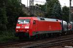 152 055-0 durchfuhr mit einen containerzug hh-harburg am 27.06.14