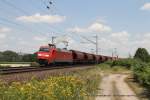 152 090-7 (DB Schenker) mit einem Güterzug in Burgstemmen, 23. Juli 2014