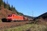 152 034-5 DB Schenker bei Steinbach im Frankenwald am 03.11.2015.