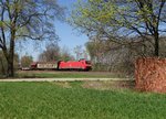 152 045 am 21.04.16 zu sehen mit einem Frankenwaldumleiter an der Schöpsdrehe bei Plauen/V.