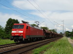 DB Cargo 152 080-8 mit Schotterwagen am 27.05.16 bei Maintal Ost 