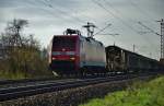 152 063-4 mit einen Güterzug bei Thüngersheim am 15.04.15.