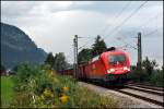 182 023 (9180 6182 023-2 D-DB) bringt einen Gterzug von Mnchen nach Kufstein. (02.08.2009)
