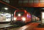 182 005-9 mit dem IC 2177 (Frankfurt(Main)Hbf-Karlsruhe Hbf) am Zielbahnhof 11.11.10.