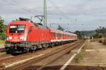 182 002-6 bedient am 06.10.11 die RB 16322 von Halle/S. Hbf nach Eisenach und erreicht hier gerade Großheringen.