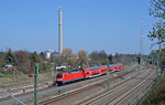 Am 09.04.16 erreicht 182 018 mit einer S2 aus Dessau in kürze den Endhaltepunkt der Linie S2 Connewitz.