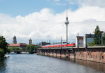 182 010 mit RE 18183 auf dem Weg nach Fürstenwalde(Spree).Aufgenommen beim Bahnhof Jannowitzbrücke am 18.9.2016.