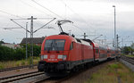 Am 31.07.16 verließ noch 182 021 mit einer S2 nach Leipzig-Connewitz den Bahnhof Delitzsch.