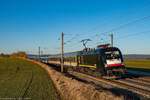 182 598 mit dem ALX 356 nach München. Hagelstadt 28.1.2024