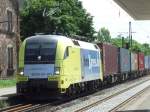 ES 64 U2-071 Dispolok, durchfhrt den Bahnhof Frankenthal in Richtung Worms/ Mainz. (27.06.2008)