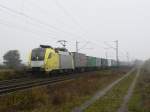 182 569 mit Containerzug bei Wiesental (KBS 700 Mannheim-Karlsruhe).