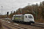 Am 12. Februar 2019 führte 183 500 von Railadventure mit einem CAF Flytoget Messfahrten auf der Geislinger Steige durch. Das Bild zeigt den Zug beim Umsetzten in Westerstetten.