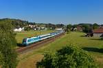 183 005 mit einem ALX am 07.08.2015 bei Ergoldsbach.