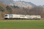 RADVE 183 500 mit einer bwegt Überführung bei Harrbach 25.3.2022