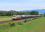 Teningen - 18. Juni 2024 : WRS 183 001  175 Jahre Deutsche Eisenbahn  mit einem Kesselzug nach Offenburg.

Link zum Video : https://www.youtube.com/watch?v=m5t-qLueg-Q&t=218s